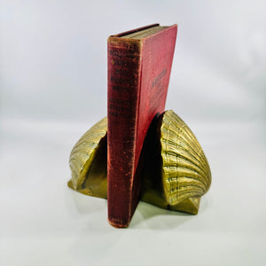 Solid Brass Scallop Shell Bookends Pair Coastal Decor