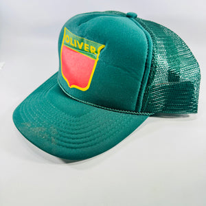 Oliver Tractor Mesh Trucker Hat Green Snapback Sun Cap