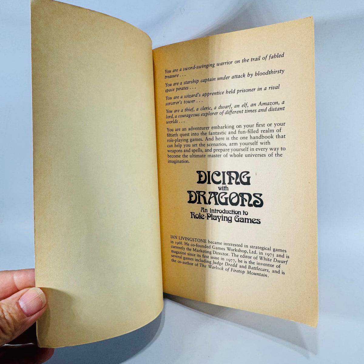 Dicing with Dragons Role-Playing Games Guide Book (1983) — Ian Livingstone | First Plume Printing, Fantasy Gaming Nonfiction