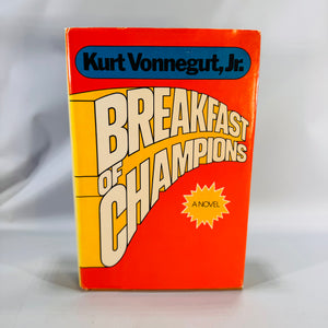 Vintage Literary Satire — Breakfast of Champions (1973) — Kurt Vonnegut Jr. | Book Club Edition with Author Drawings