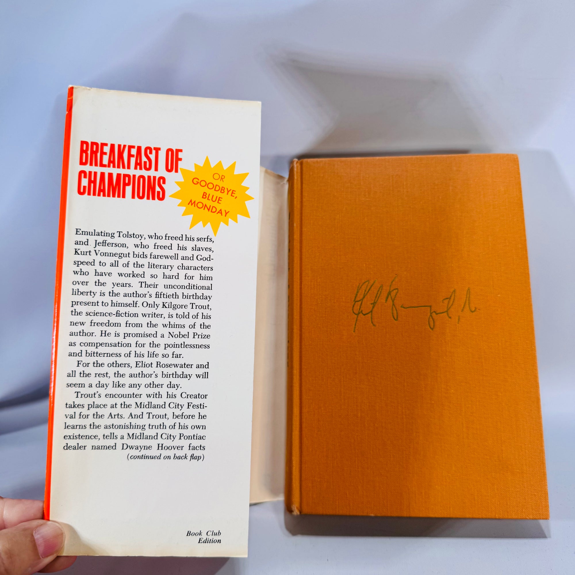 Vintage Literary Satire — Breakfast of Champions (1973) — Kurt Vonnegut Jr. | Book Club Edition with Author Drawings