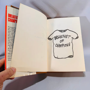 Vintage Literary Satire — Breakfast of Champions (1973) — Kurt Vonnegut Jr. | Book Club Edition with Author Drawings