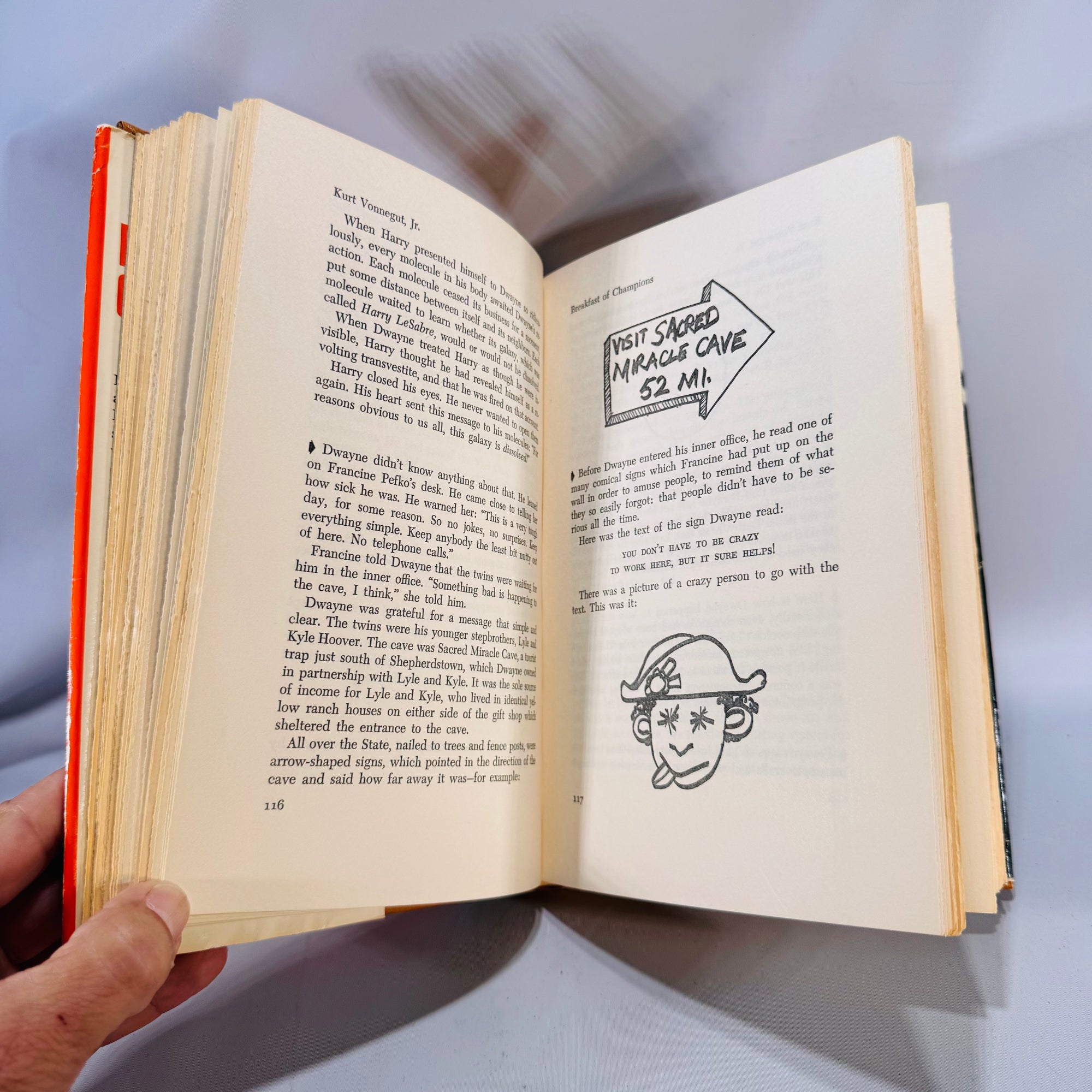 Vintage Literary Satire — Breakfast of Champions (1973) — Kurt Vonnegut Jr. | Book Club Edition with Author Drawings