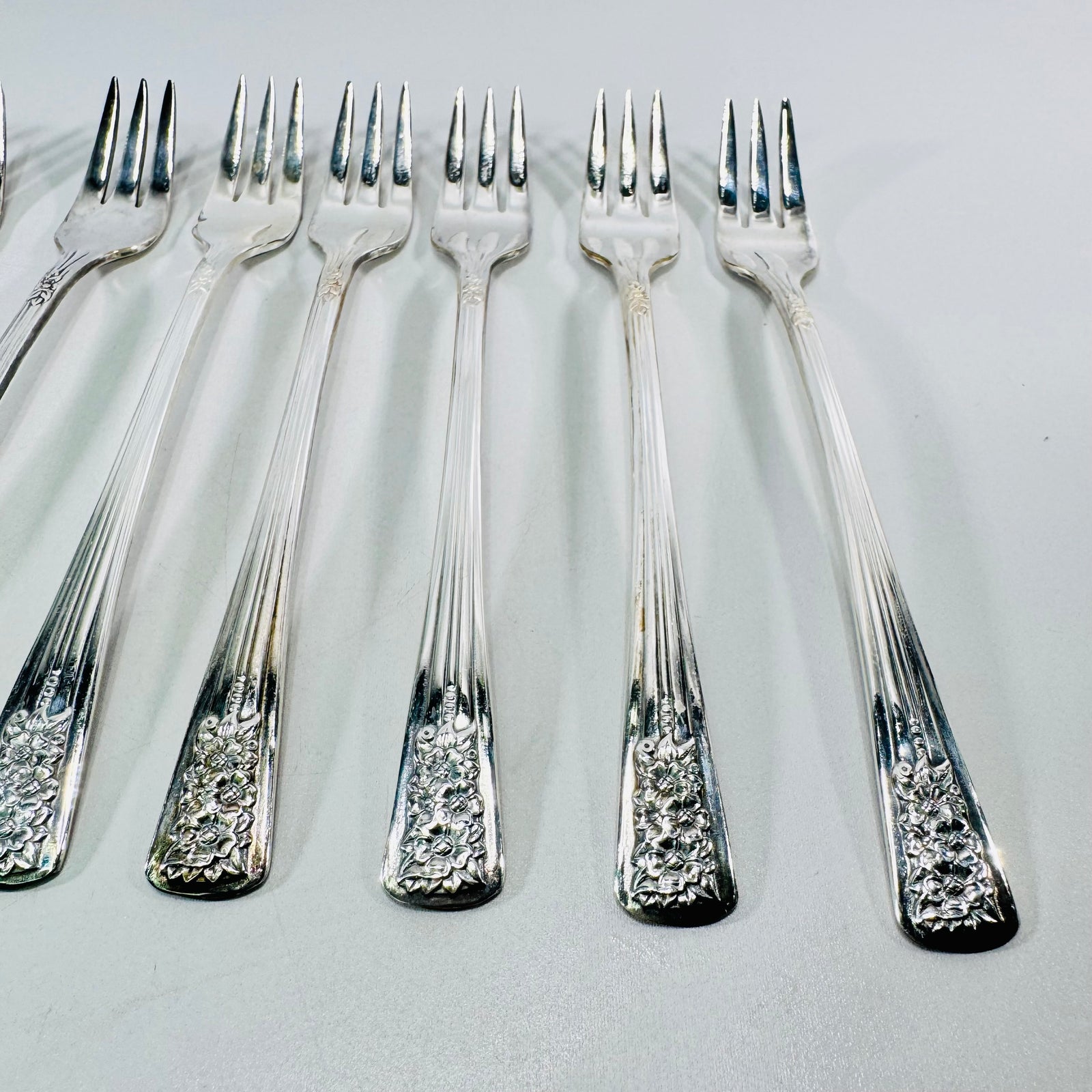 International Silver Silver Belle Cold Meat Forks Set of 9