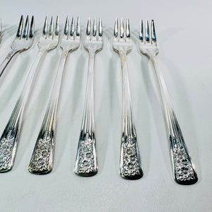 International Silver Silver Belle Cold Meat Forks Set of 9