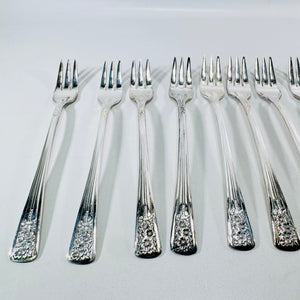 International Silver Silver Belle Cold Meat Forks Set of 9