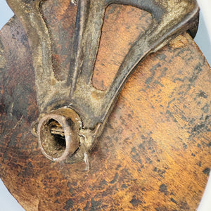 Antique Ney Hay Carrier Pulley Open Throat Cast Iron Wood Farm Barn Pulley Industrial Steampunk Salvage Decor