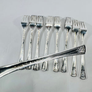 International Silver Silver Belle Cold Meat Forks Set of 9