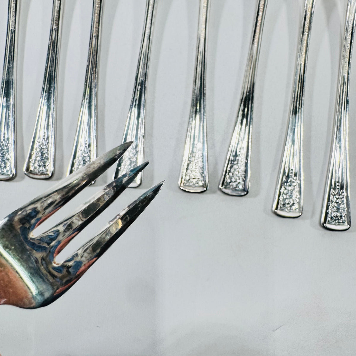 International Silver Silver Belle Cold Meat Forks Set of 9