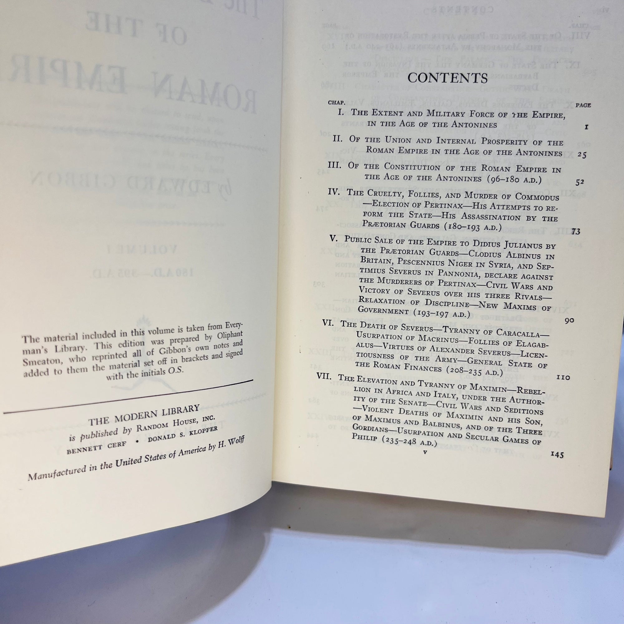 The Decline and Fall of the Roman Empire in Three Volumes by Edward Gibbon The Modern Library