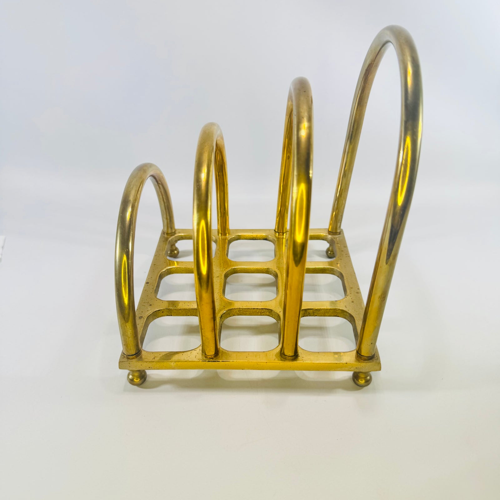Brass Tiered Letter Holder Mid Century Desk Organizer