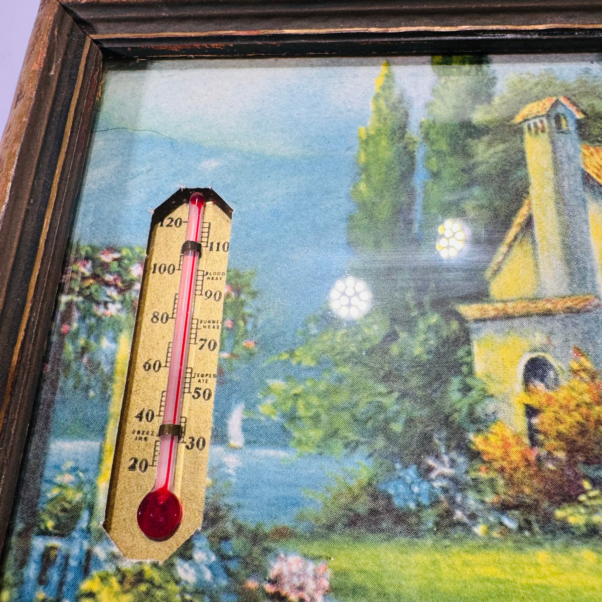 Vintage Framed Advertising Thermometer Joyner Coal & Coke Saginaw MI Cottage Picture 6x5 Wall Decor Nonworking