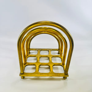Brass Tiered Letter Holder Mid Century Desk Organizer