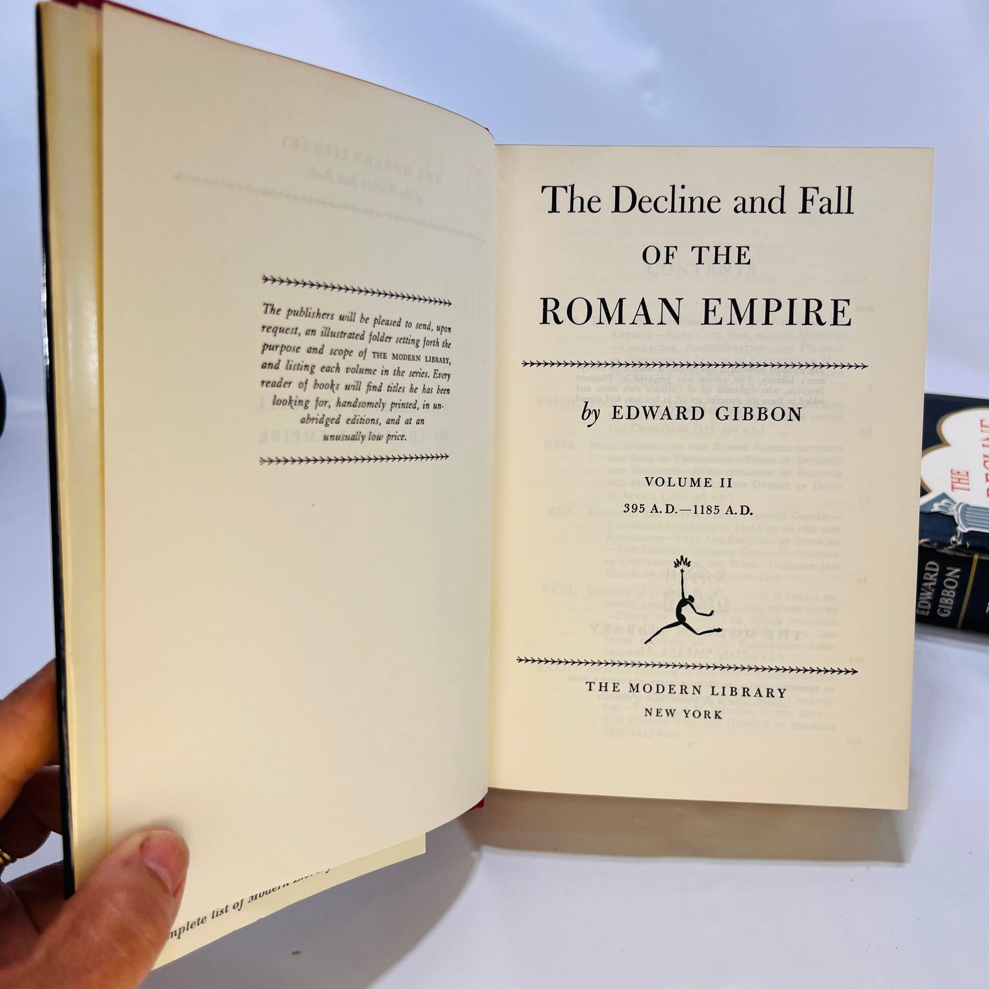 The Decline and Fall of the Roman Empire in Three Volumes by Edward Gibbon The Modern Library