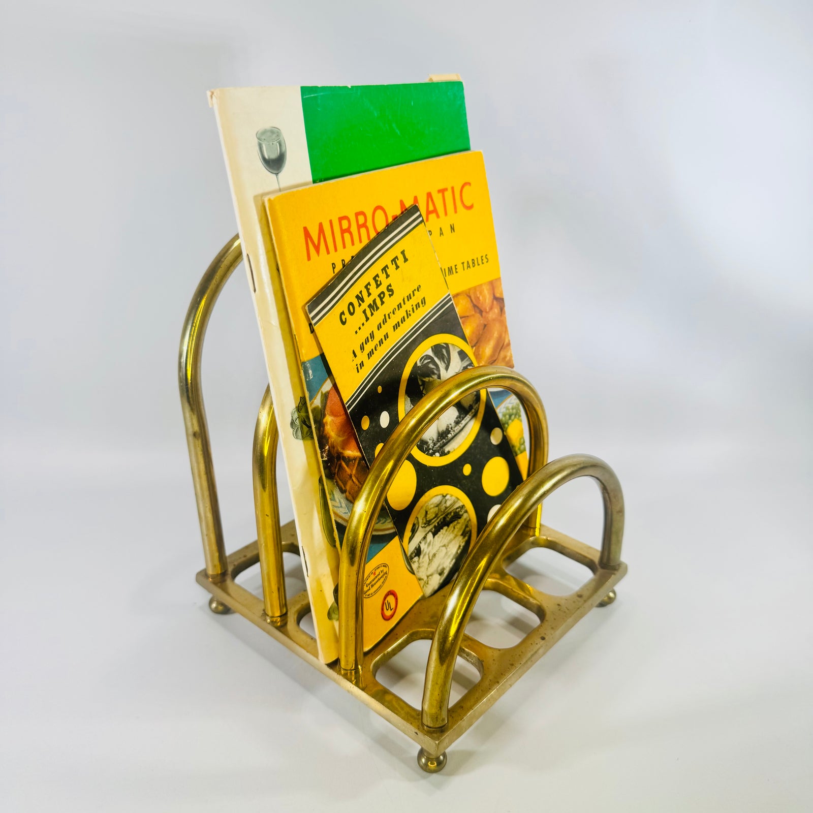 Brass Tiered Letter Holder Mid Century Desk Organizer