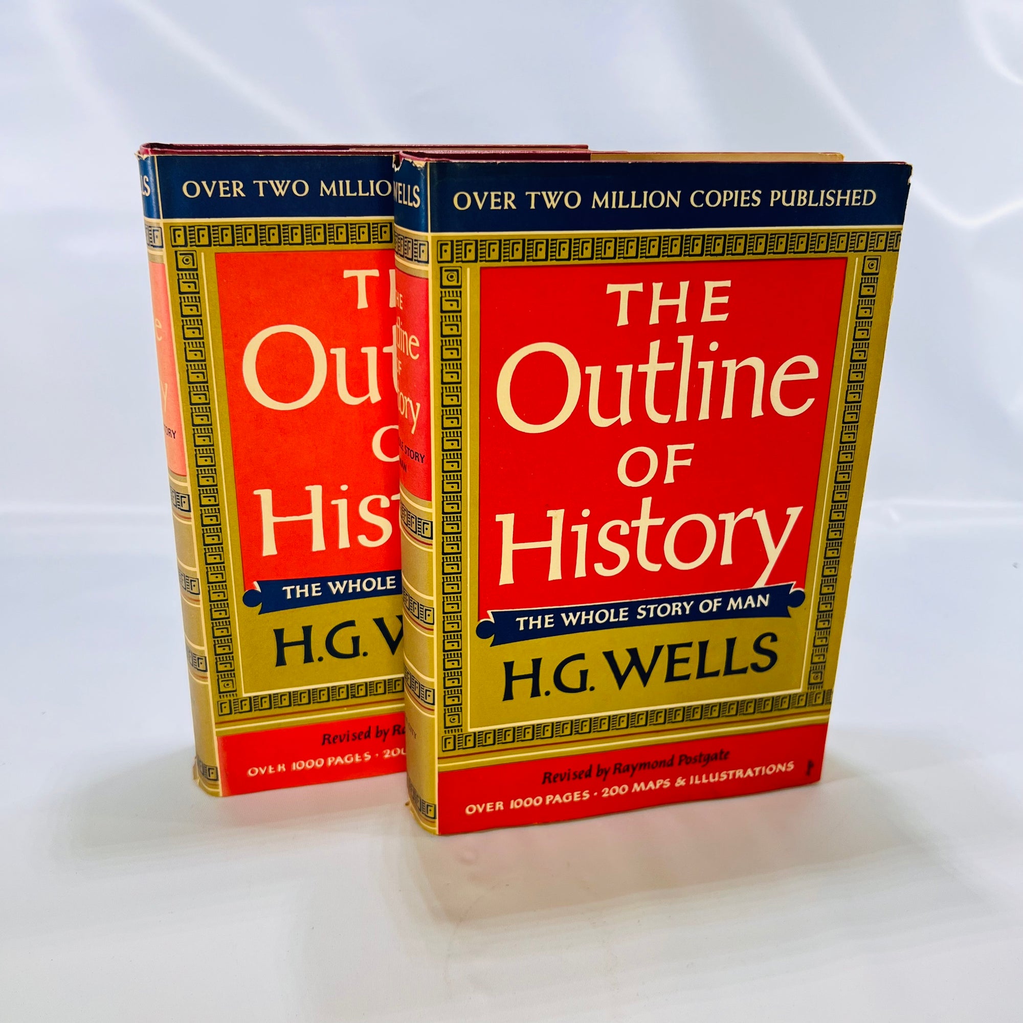 The Outline of History The Whole of Man by H.G.Wells Garden City Books Two Volumes 1956