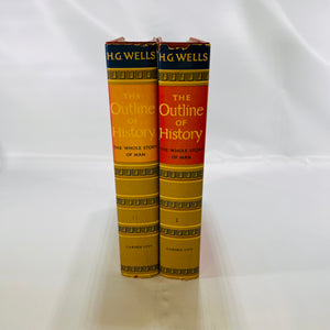 The Outline of History The Whole of Man by H.G.Wells Garden City Books Two Volumes 1956