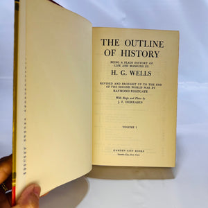 The Outline of History The Whole of Man by H.G.Wells Garden City Books Two Volumes 1956