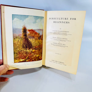 Agriculture for Beginners by Burkett Stevens and Hill Ginn Hardcover with Saginaw Michigan Inscription