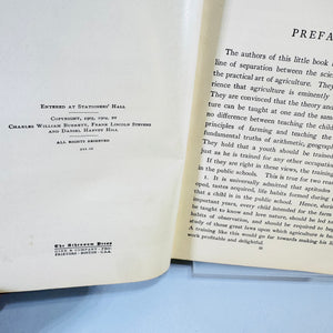 Agriculture for Beginners by Burkett Stevens and Hill Ginn Hardcover with Saginaw Michigan Inscription