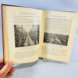 Agriculture for Beginners by Burkett Stevens and Hill Ginn Hardcover with Saginaw Michigan Inscription