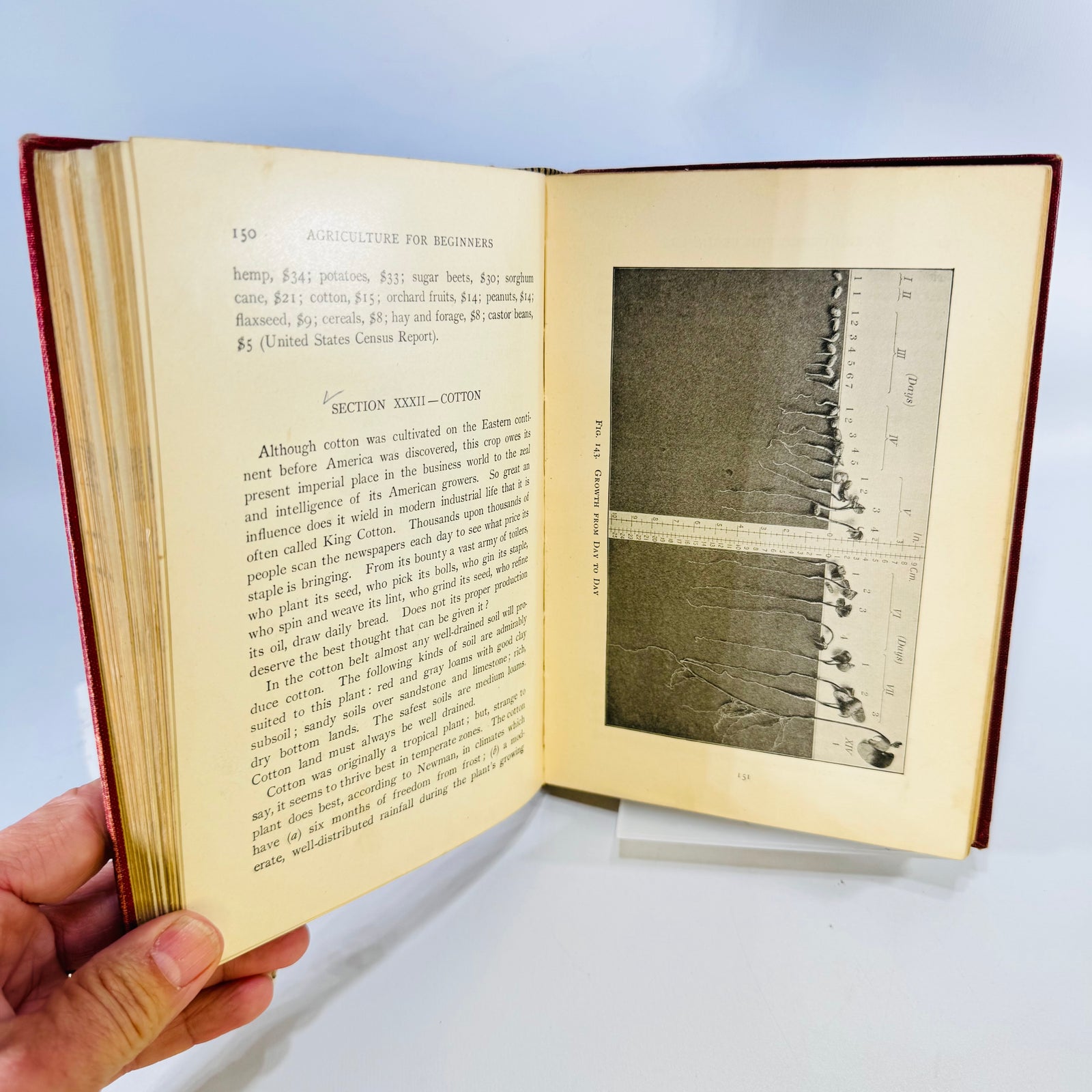 Agriculture for Beginners by Burkett Stevens and Hill Ginn Hardcover with Saginaw Michigan Inscription