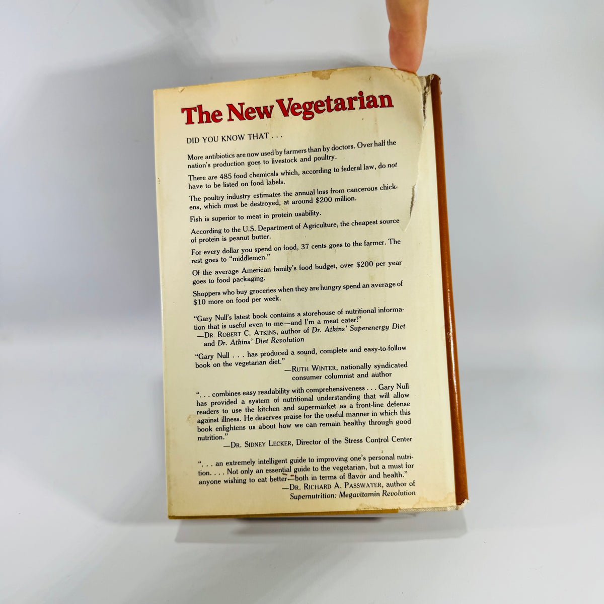 Vintage Health & Nutrition Book — The New Vegetarian (1978) — Gary Null with Steve Null | First Edition, Vegetarian Nutrition
