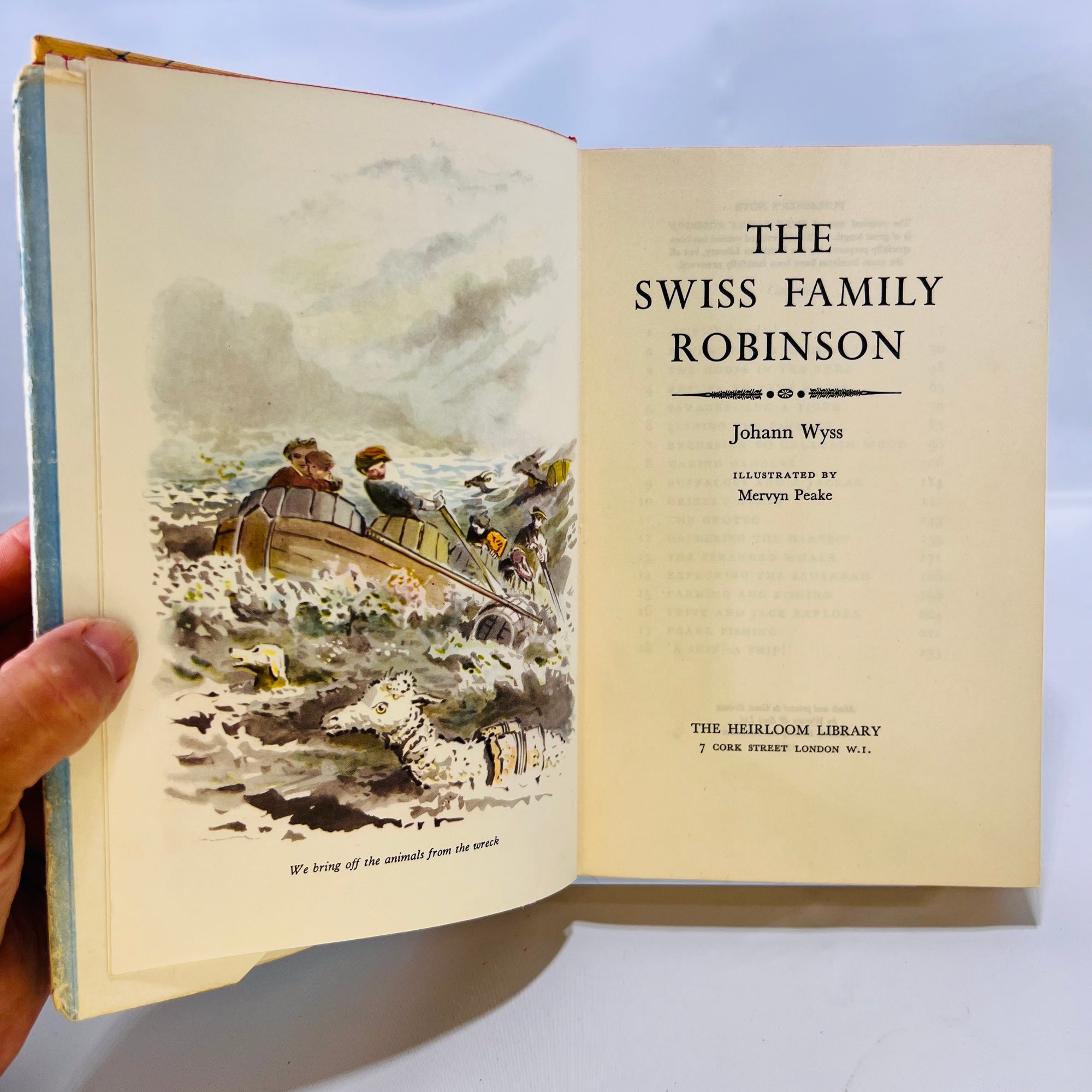 Swiss Family Robinson by Johann R. Wyss illustrated by Mervyn Peake 1957 The Heirloom Library