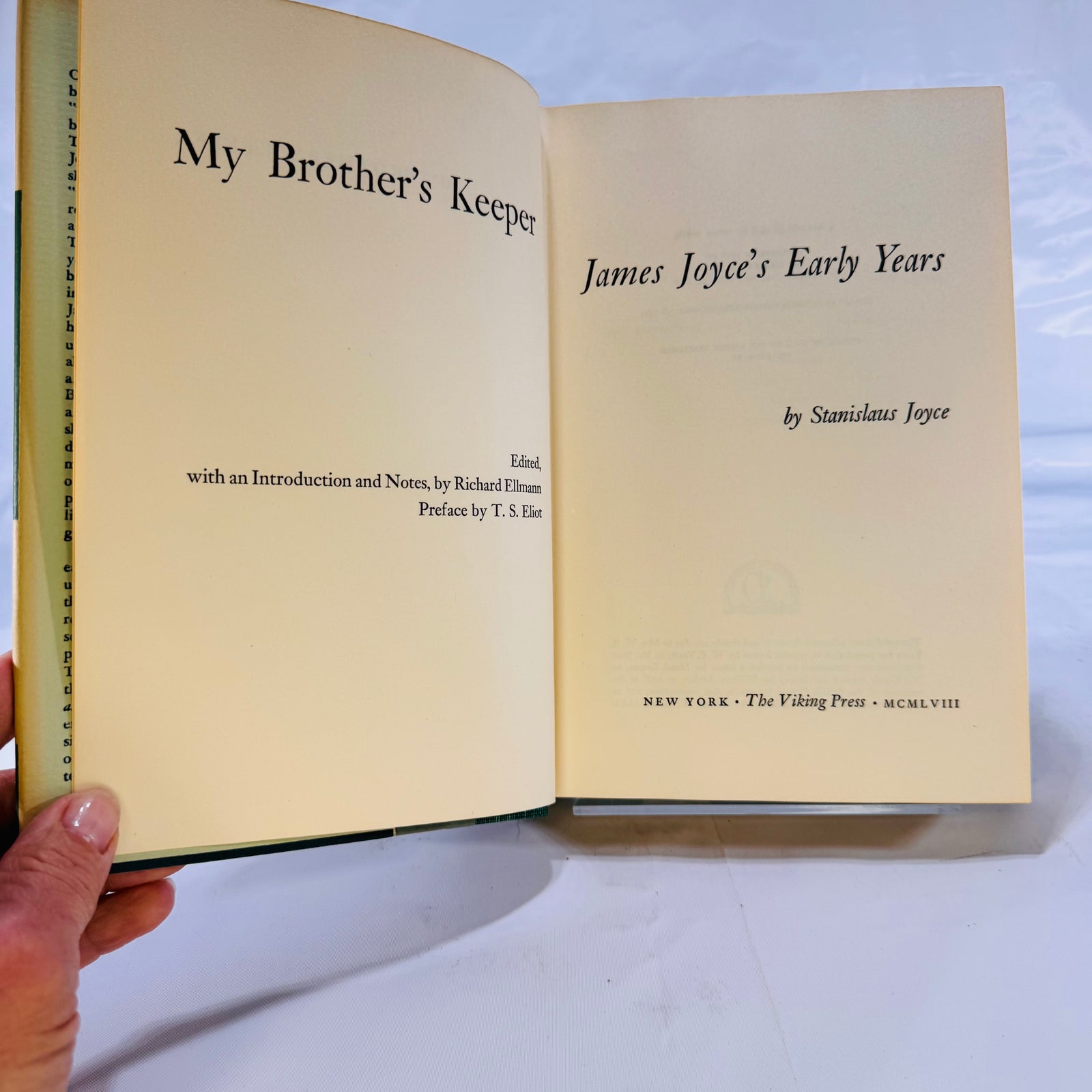 My Brother's Keeper by Stanislaus Joyce (1958), The Viking Press, Hardcover
