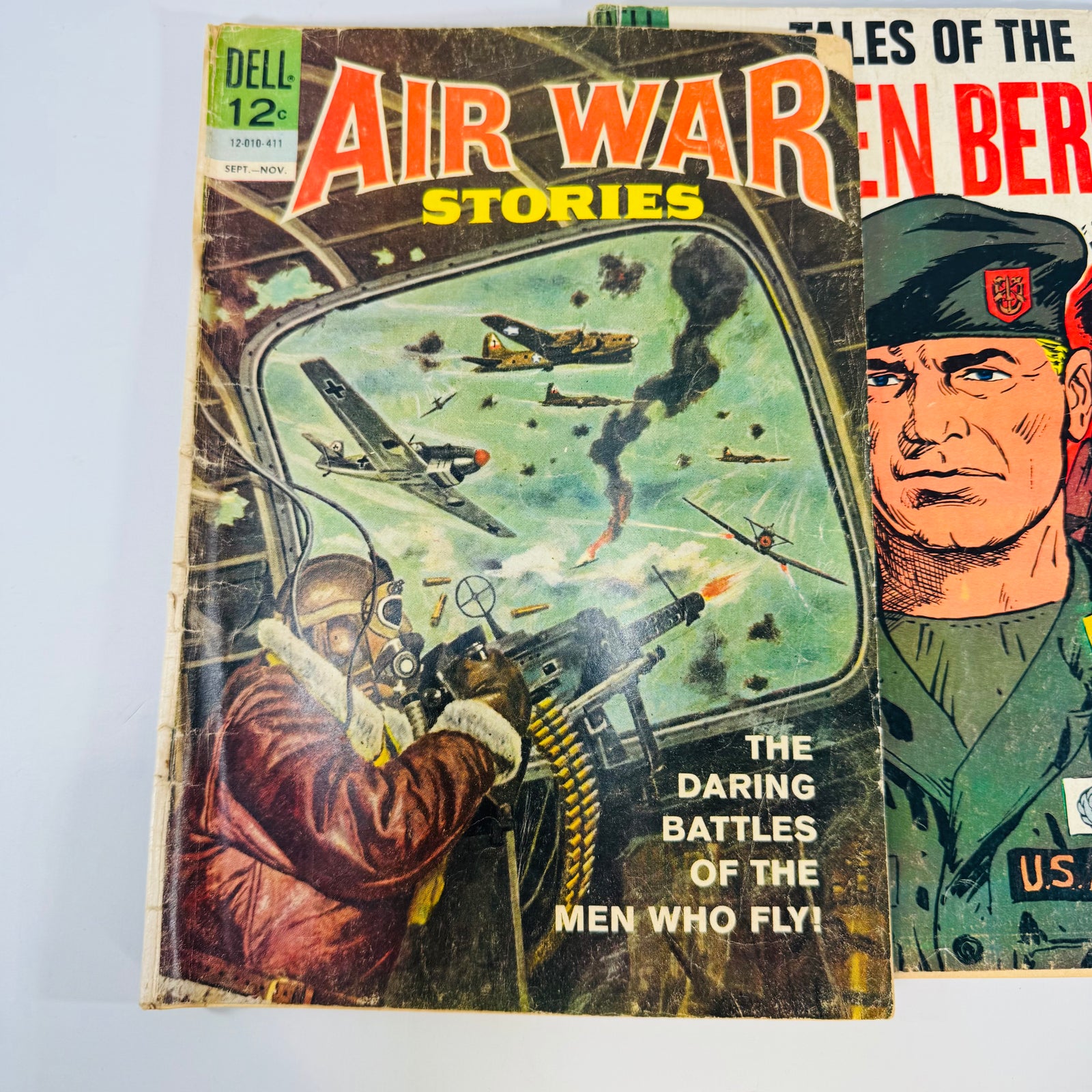 Vintage War Comics Lot — Dell Combat #26, Air War Stories #1, Tales of the Green Beret #1 (1964–1967) — Dell Comics | Silver Age Set, War Comics