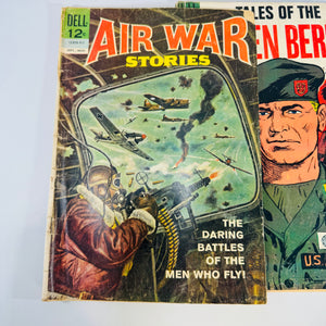 Vintage War Comics Lot — Dell Combat #26, Air War Stories #1, Tales of the Green Beret #1 (1964–1967) — Dell Comics | Silver Age Set, War Comics
