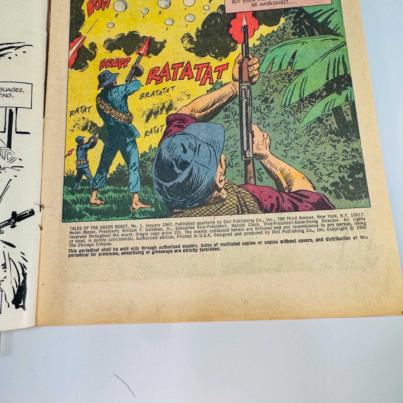Vintage War Comics Lot — Dell Combat #26, Air War Stories #1, Tales of the Green Beret #1 (1964–1967) — Dell Comics | Silver Age Set, War Comics