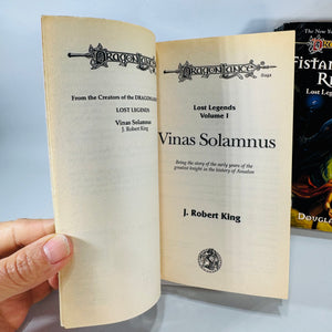 Dragonlance Fantasy Paperback Set — Lost Legends Volumes I–II (1997) — J. Robert King & Douglas Niles | Vinas Solamnus, Fistandantilus Reborn, Fantasy Adventure