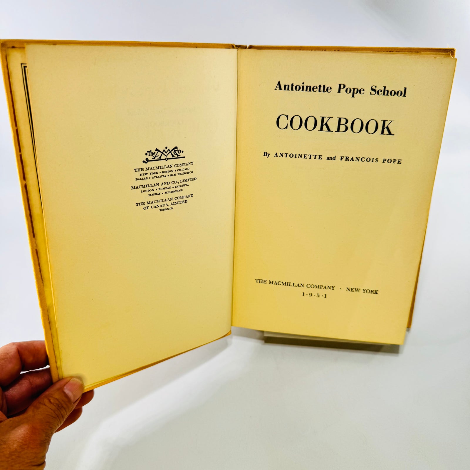 Antoinette Pope School Cookbook 1951 Tenth Printing by Antoinette and Francois Pope Hardcover with Handwritten Notes
