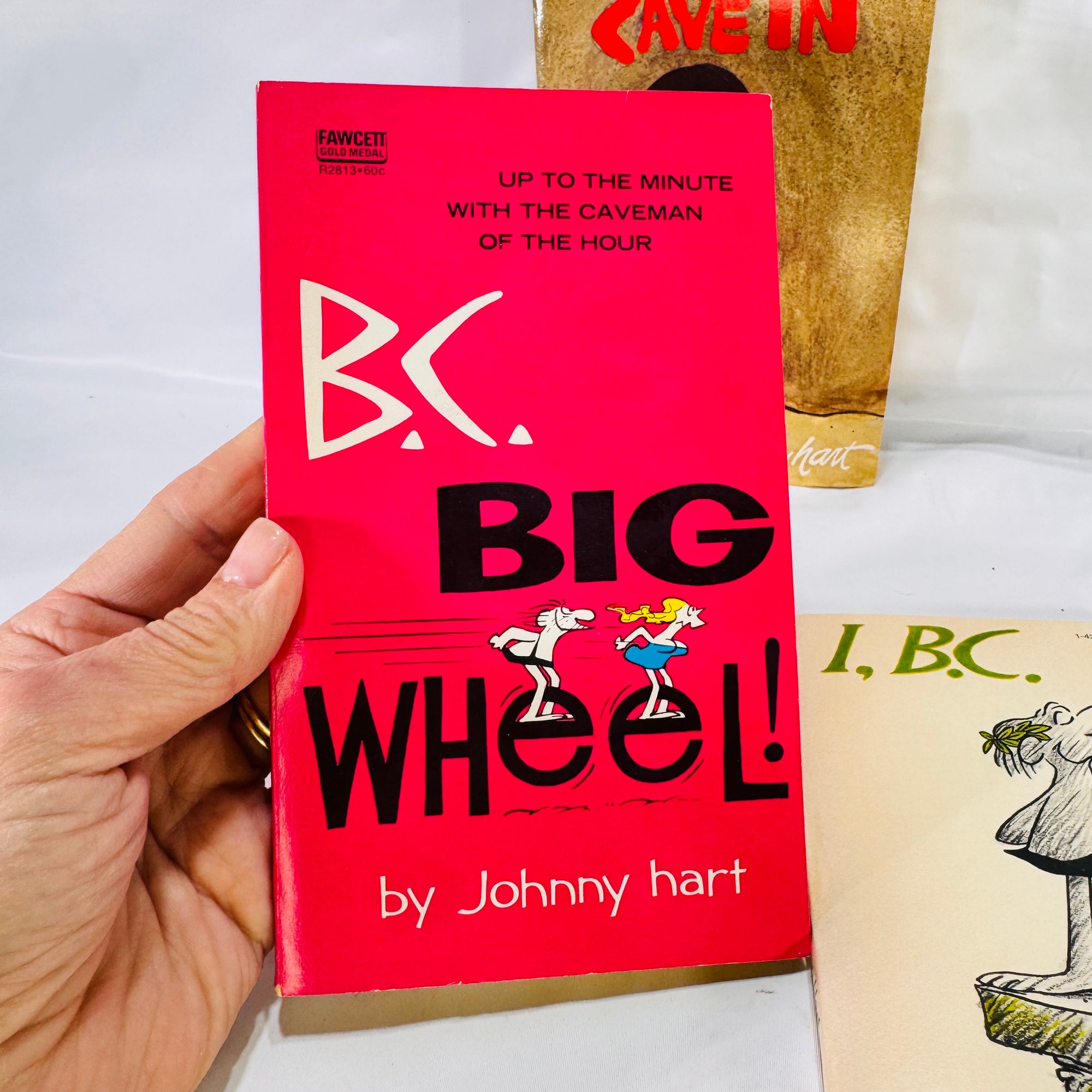 Set of 3 B.C. Comic Books by Johnny Hart: I B.C., Cave In, and Big Wheel