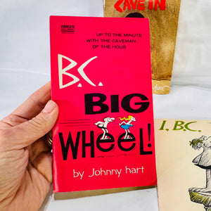 Set of 3 B.C. Comic Books by Johnny Hart: I B.C., Cave In, and Big Wheel