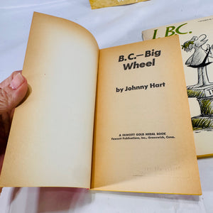 Set of 3 B.C. Comic Books by Johnny Hart: I B.C., Cave In, and Big Wheel