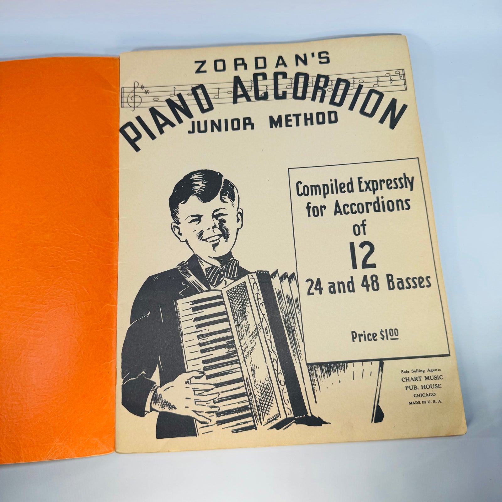 Vintage Music Instruction Book — Zordan’s Piano Accordion Junior Method (1937) — Antonio Zordan | Treble Clef Edition, Music Education