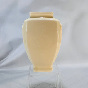 Hull Pottery Rosella R-1-5 Bud Vase — 6" Ivory with Peach Blossom Relief