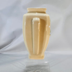 Hull Pottery Rosella R-1-5 Bud Vase — 6" Ivory with Peach Blossom Relief