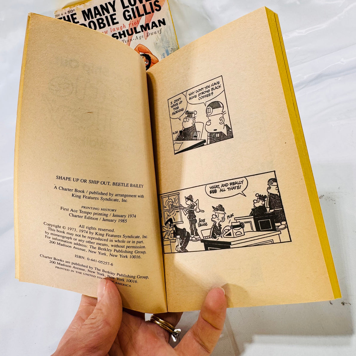 Shape Up or Ship Out by Mort Walker (1985) & The Many Loves of Dobie Gillis by Max Shulman (1951), Paperback Bundle