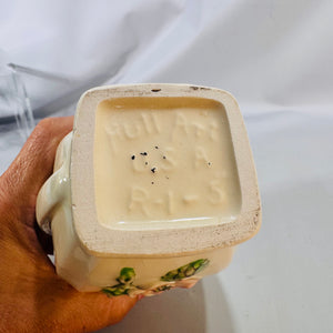 Hull Pottery Rosella R-1-5 Bud Vase — 6" Ivory with Peach Blossom Relief