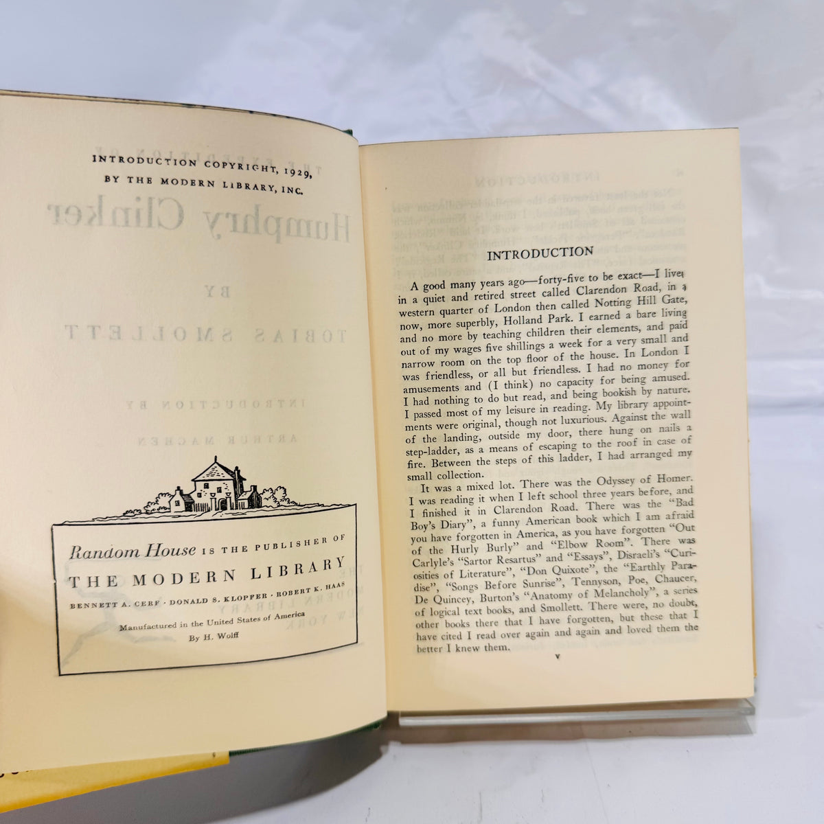 Humphry Clinker by Tobias Smollett (1929), A Modern Library Book