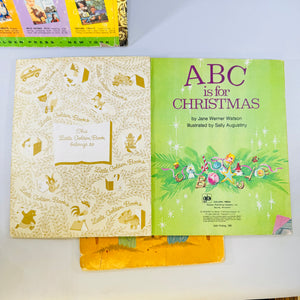 ABC for Christmas Golden Press, The Baby Born in a Stable 1965 Book Lot of 3