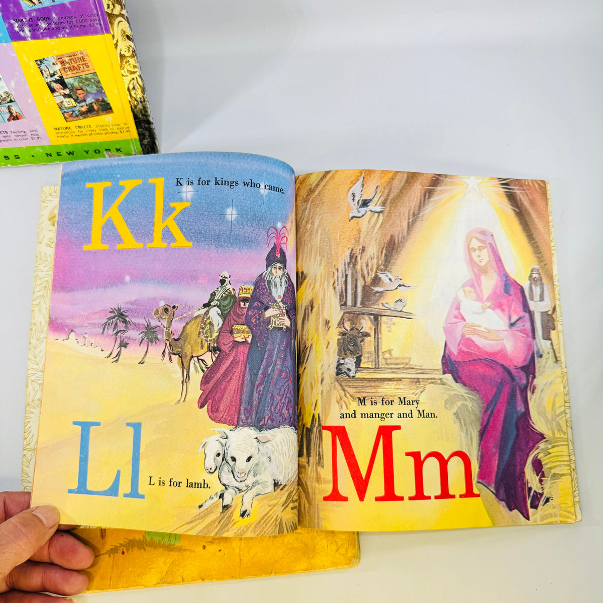 ABC for Christmas Golden Press, The Baby Born in a Stable 1965 Book Lot of 3