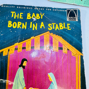 ABC for Christmas Golden Press, The Baby Born in a Stable 1965 Book Lot of 3