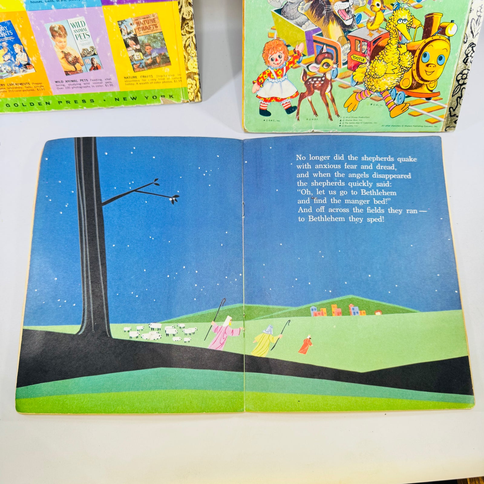 ABC for Christmas Golden Press, The Baby Born in a Stable 1965 Book Lot of 3