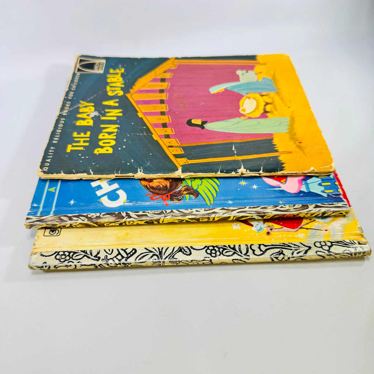 ABC for Christmas Golden Press, The Baby Born in a Stable 1965 Book Lot of 3