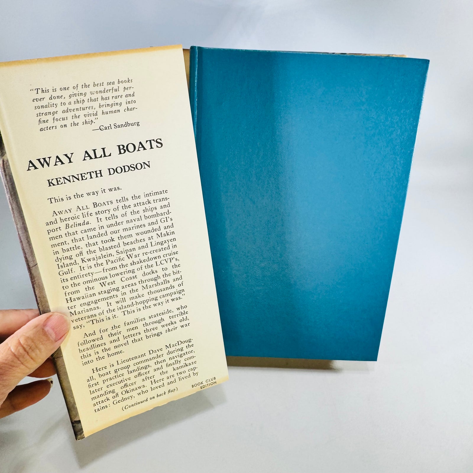 Away All Boats by Kenneth Dodson 1954 Book Club Edition Hardcover with Dust Jacket