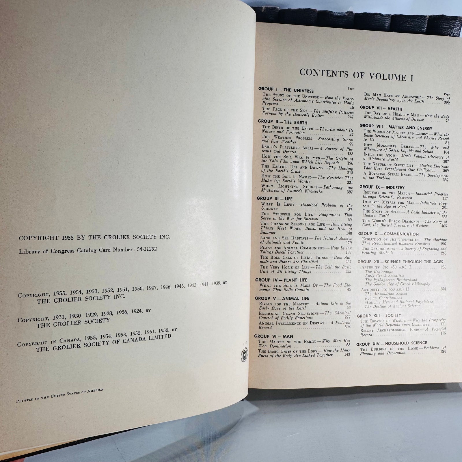 The Book of Popular Science (1955 edition) — The Grolier Society | Complete 10-Volume Set, Science Reference